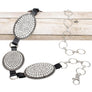 Western Belt Oval Rhinestone Cowboy Silver Chain