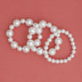 White Pearl 3 Pcs Classic Chunky Bracelet Set