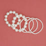 5 Pcs Cream Pearl Classic Coordinated Bracelet Set
