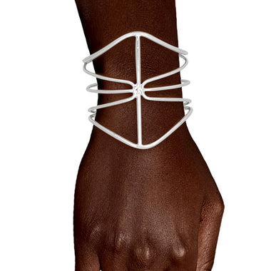 Cuff Silver Minimalistic Geometric Wire Bracelet