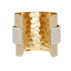 Cuff Wide Gold Opulent Cream Pearl Band Bracelet