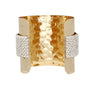 Cuff Wide Gold Opulent Cream Pearl Band Bracelet