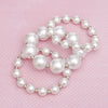 Pearl White Silver Contrast Stretch Bracelet Set