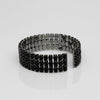 Cuff Baguette CZ 3 Row Black Memory Wire Bracelet