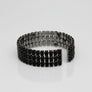 Cuff Baguette CZ 3 Row Black Memory Wire Bracelet