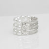 White Pearl Edgy Meets Classy Silver Bracelet