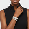 White Pearl Edgy Meets Classy Silver Bracelet