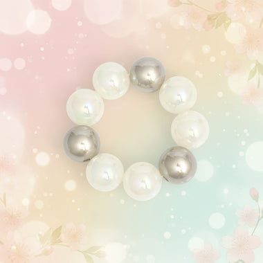 High Gloss Pearlescent White Brown 24mm Bracelet