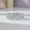 Tennis Heart Crystal CZ Silver Memory Wire Bracelet