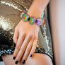 Bracelet Black Iridescent Bubble Ball Bead