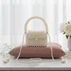 Top Handle Retro Luxe Cream Pearl Flap Handbag