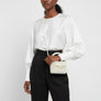 Top Handle Retro Luxe Cream Pearl Flap Handbag