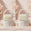 Top Handle Retro Luxe Cream Pearl Flap Handbag