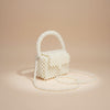 Top Handle Retro Luxe Cream Pearl Flap Handbag