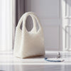 Top Handle Luxe Lady White Pearl Hollywood Handbag