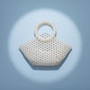 Top Handle Trapeze White Pearl Woven Handbag Bag