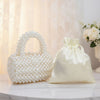 Barrel Bag Luminous Cream Pearl Woven Handbag