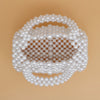 Barrel Bag Luminous White Pearl Woven Handbag