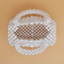 Barrel Bag Luminous White Pearl Woven Handbag