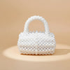 Barrel Bag Luminous White Pearl Woven Handbag