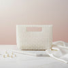 Clutch Vintage Cream Pearl Cut Out Handle Bag