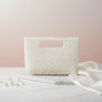 Clutch Vintage Cream Pearl Cut Out Handle Bag
