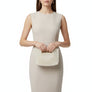 Clutch Vintage Cream Pearl Cut Out Handle Bag