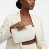 Clutch Vintage White Pearl Cut Out Handle Bag