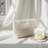 Clutch Vintage White Pearl Cut Out Handle Bag