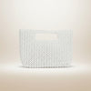 Clutch Vintage White Pearl Cut Out Handle Bag