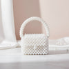 Top Handle Retro Luxe White Pearl Flap Handbag