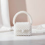 Top Handle Retro Luxe White Pearl Flap Handbag