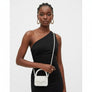Top Handle Retro Luxe White Pearl Flap Handbag