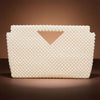 Clutch Cream Pearl Open Top Handmade Bag