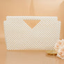 Clutch Cream Pearl Open Top Handmade Bag
