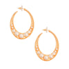 Gold and Pearl Oval Hoops