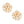 Studs Graceful Gold and Pearl Flower Earrings