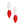 Drop Red Silver Leaf Medium Earrings for Women