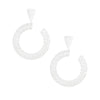 Drop Silver Metal Greek Key C Shaped Earring Women