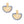 Drop Blue Stone Bubbled Gold Semicircle Earrings