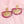 Drop Fuchsia Stone Bubbled Gold Semicircle Earring