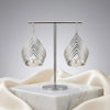 Silver Stud Sculpted Cradle White Pearl Earrings