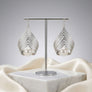 Silver Stud Sculpted Cradle White Pearl Earrings