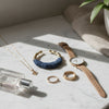Hoop Denim Jeans Gold Bamboo Texture Earrings