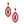 Dangle Red Teardrop Glam Oval Earrings for Women