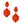 Drop Brilliant Orange Pave Stone Petal Earrings