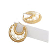 Hoops Gold Double Coiled Wire Pearl Earrings