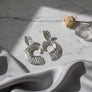 Clip On Silver Melted Metal Open C Large Earrings