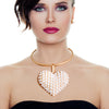 Pendant Cream Pearl Domed Heart Chunky Necklace