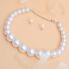 Necklace 25 mm White Pearl Strand Set for Women